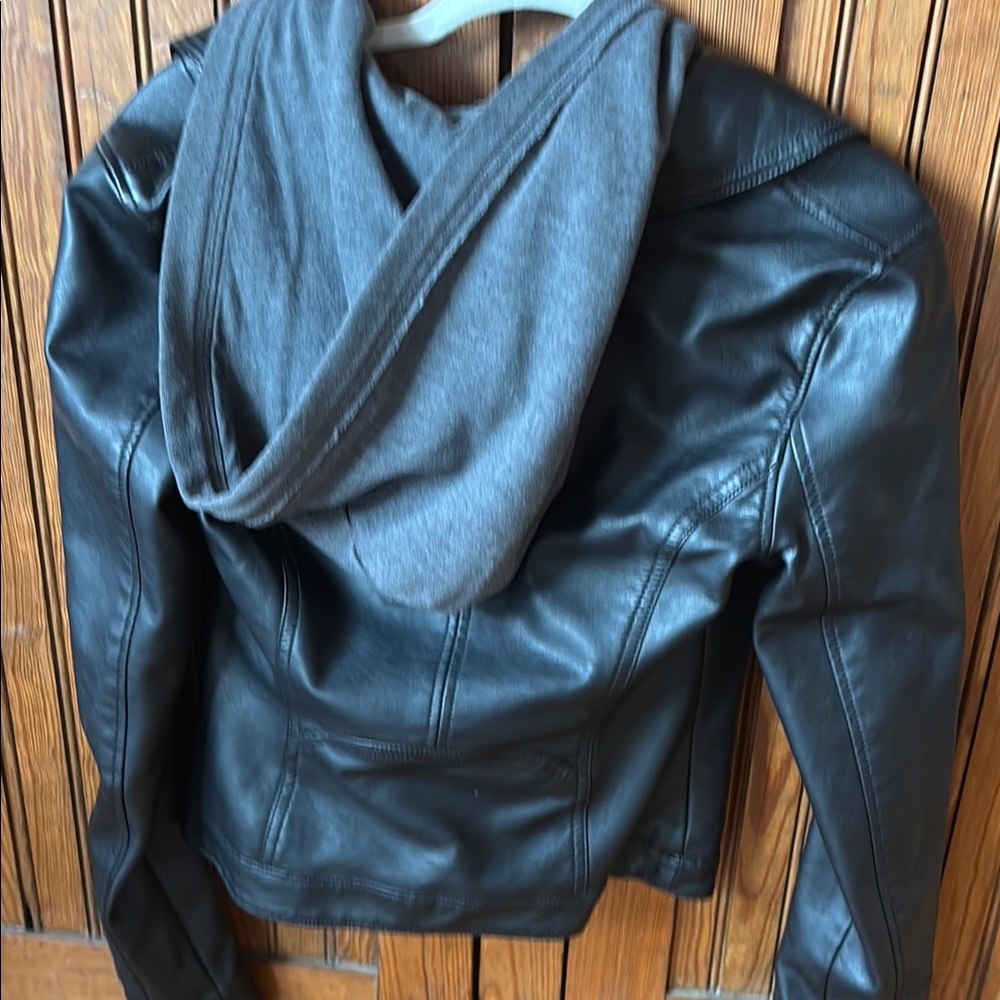 Hollister black vegan leather jacket. - Picture 3 of 3